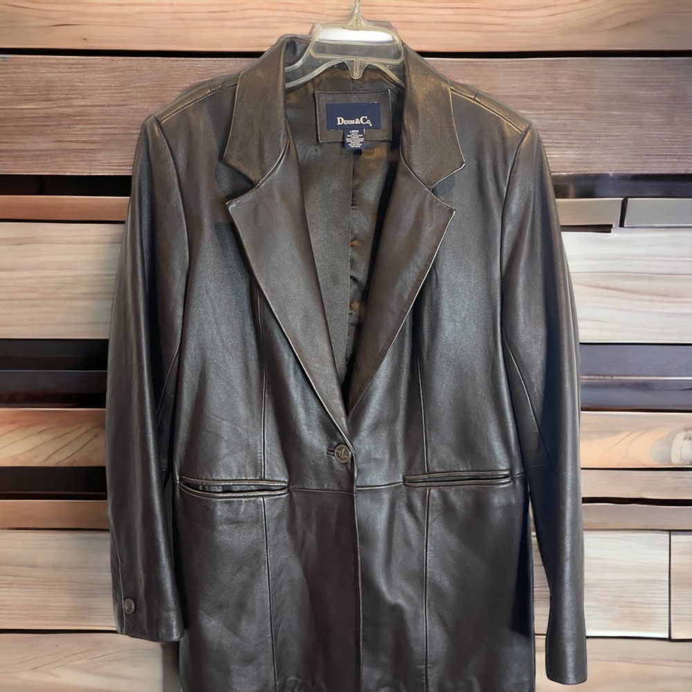 Denim&Co Black Leather Jacket